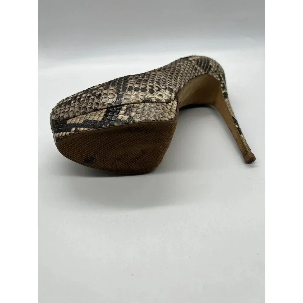 Alexandre Birman Women Python Platform High Heels Pumps Shoes Size 36.5 Snake